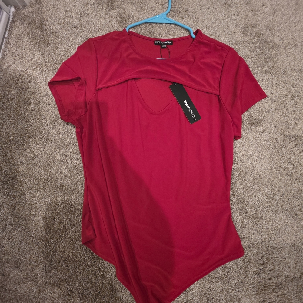 Fashion Nova Vibrant Red Bodysuit